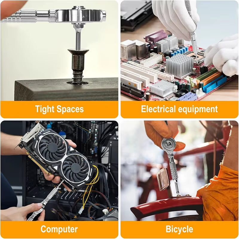 Ratchet Screwdriver Set Assembled Ratchet Handle Multifunctional Hand Tools Work DIY Tools Kit PC Furniture Bicycle Repair Tools